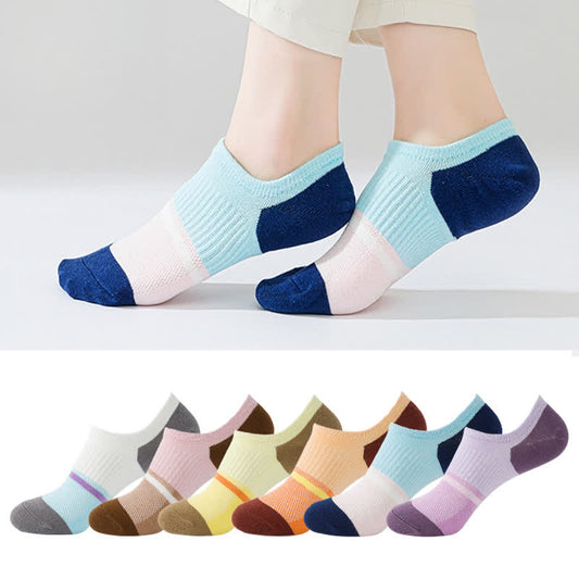 Chaussettes de compression respirantes à coutures colorées pour le sport (6 paires) - image 0