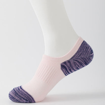 Chaussettes de compression respirantes de couleur contrastée pour le sport (5 paires)