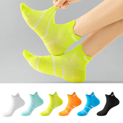 Chaussettes de compression respirantes à la cheville, fines et de couleur unie (6 paires)
