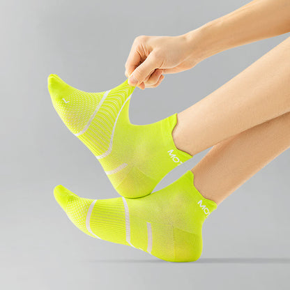 Chaussettes de compression respirantes à la cheville, fines et de couleur unie (6 paires)