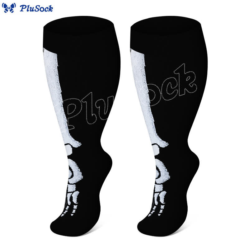 Chaussettes de compression à motif tête de mort grande taille - image 2