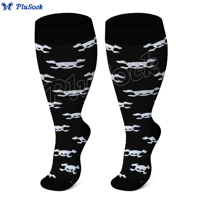 Chaussettes de compression à motif tête de mort grande taille - image 3