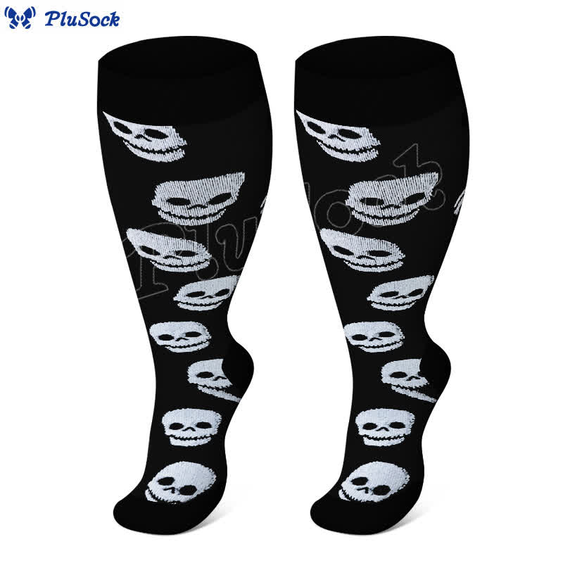 Chaussettes de compression à motif tête de mort grande taille - image 4