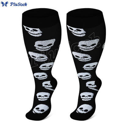 Chaussettes de compression à motif tête de mort grande taille - image 4