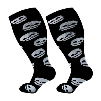 Chaussettes de compression à motif tête de mort grande taille - C - 4XL - image 8