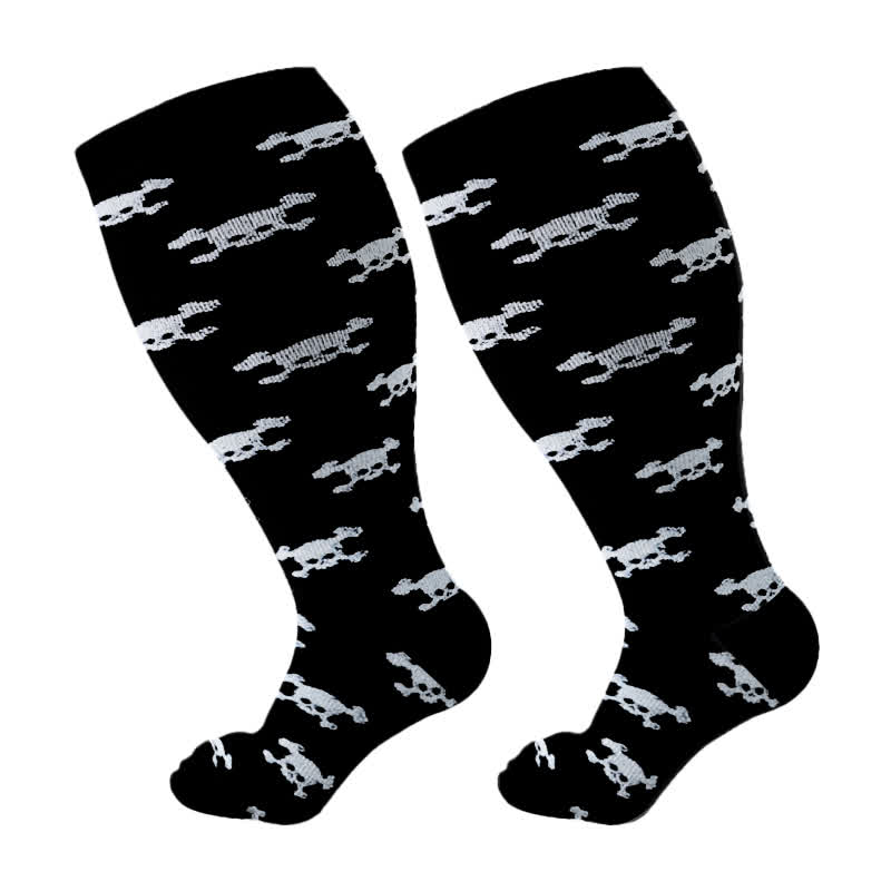 Chaussettes de compression à imprimé tête de mort grande taille (3 paires) - B - 4XL - image 7