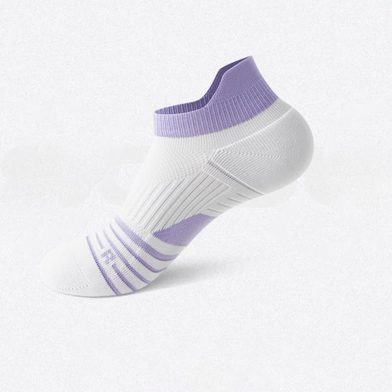 Chaussettes de sport à rayures en coton anti-transpiration (6 paires) - Blanc et violet - EU36-41 (US4-7,5) - image 11