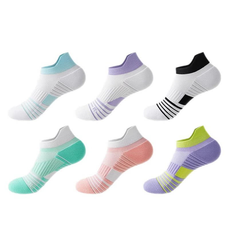 Chaussettes de sport à rayures en coton anti-transpiration (6 paires)