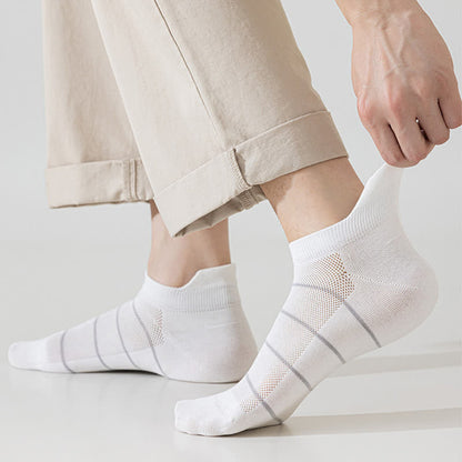 Chaussettes de compression respirantes en maille de coton rayé (5 paires)