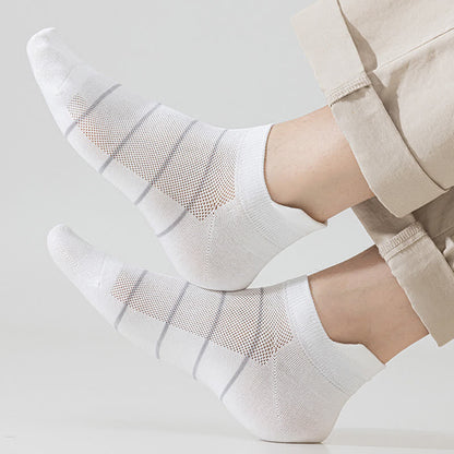 Chaussettes de compression respirantes en maille de coton rayé (5 paires)