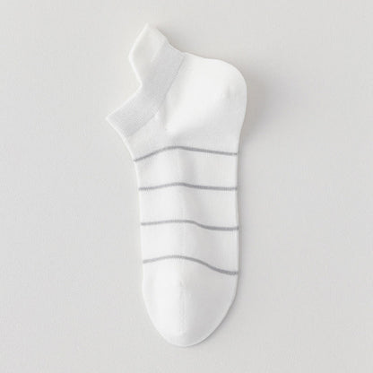 Chaussettes de compression respirantes en maille de coton rayé (5 paires) - Blanc - EU39-44 (US6-10) - image 7