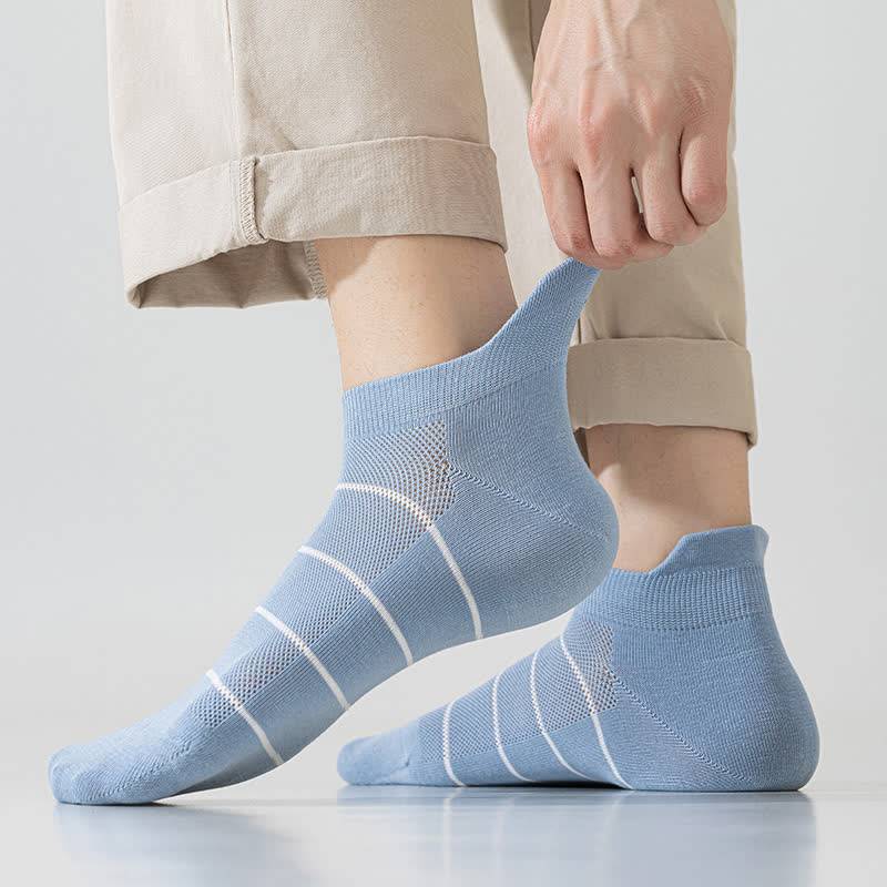 Chaussettes de compression respirantes en maille de coton rayé (5 paires)