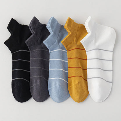 Chaussettes de compression respirantes en maille de coton rayé (5 paires)
