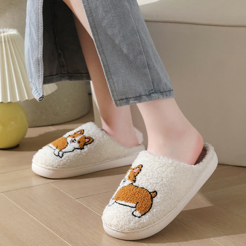 Chaussons en peluche grande taille à imprimé animal - image 5