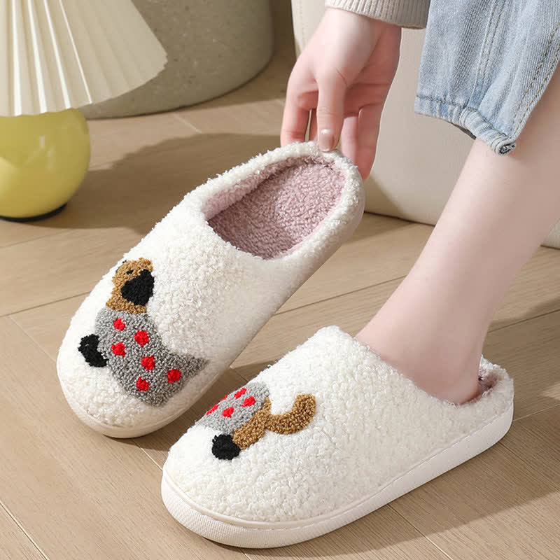 Chaussons en peluche grande taille à imprimé animal - image 7