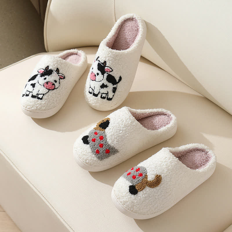 Chaussons en peluche grande taille à imprimé animal - image 2