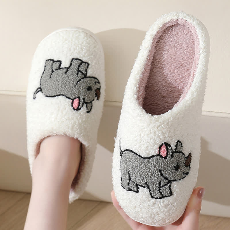 Chaussons en peluche grande taille à imprimé animal - image 15