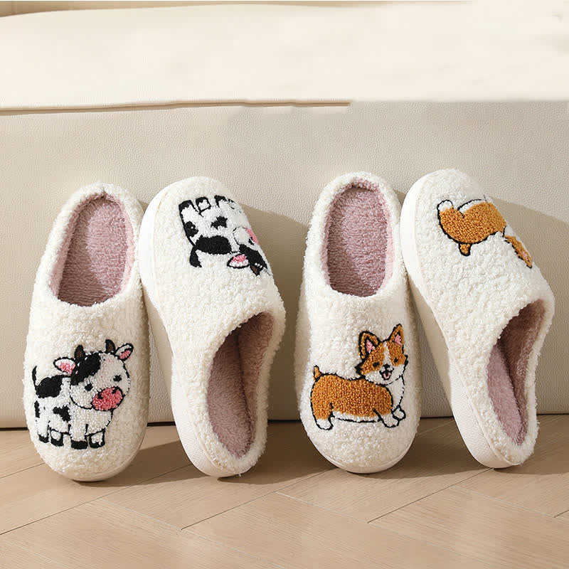 Chaussons en peluche grande taille à imprimé animal - image 3