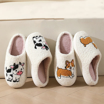 Chaussons en peluche grande taille à imprimé animal - image 3
