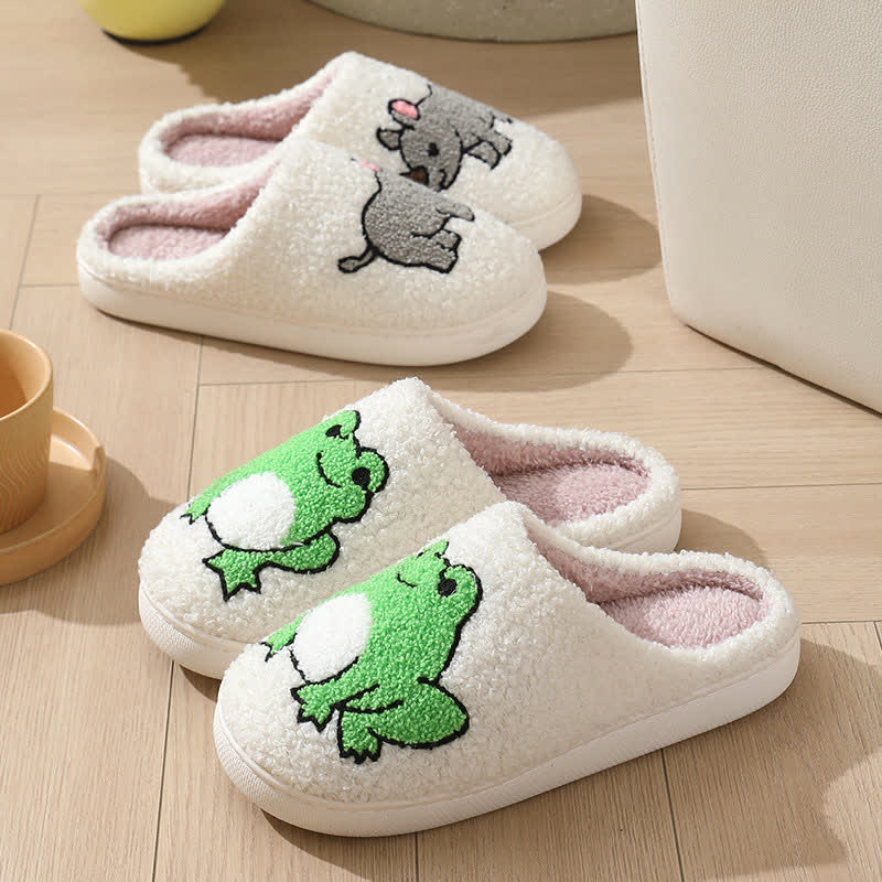 Chaussons en peluche grande taille à imprimé animal - image 4