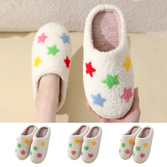 Chaussons confortables grande taille à motifs colorés