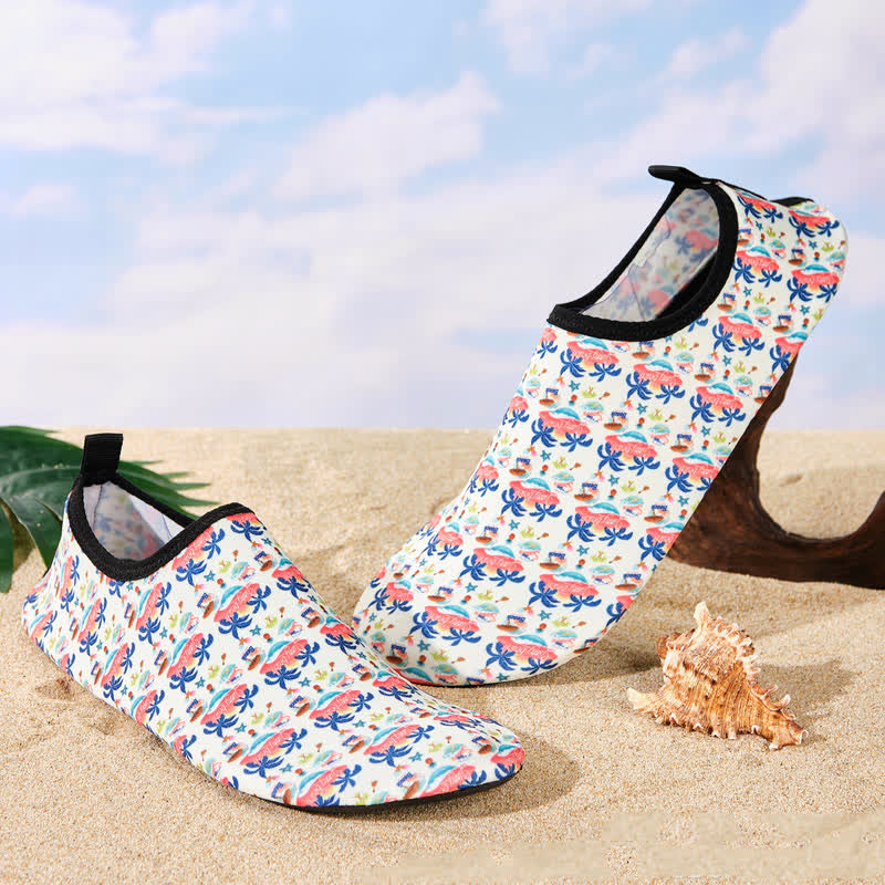 Chaussons de plage respirants et antidérapants à motifs colorés
