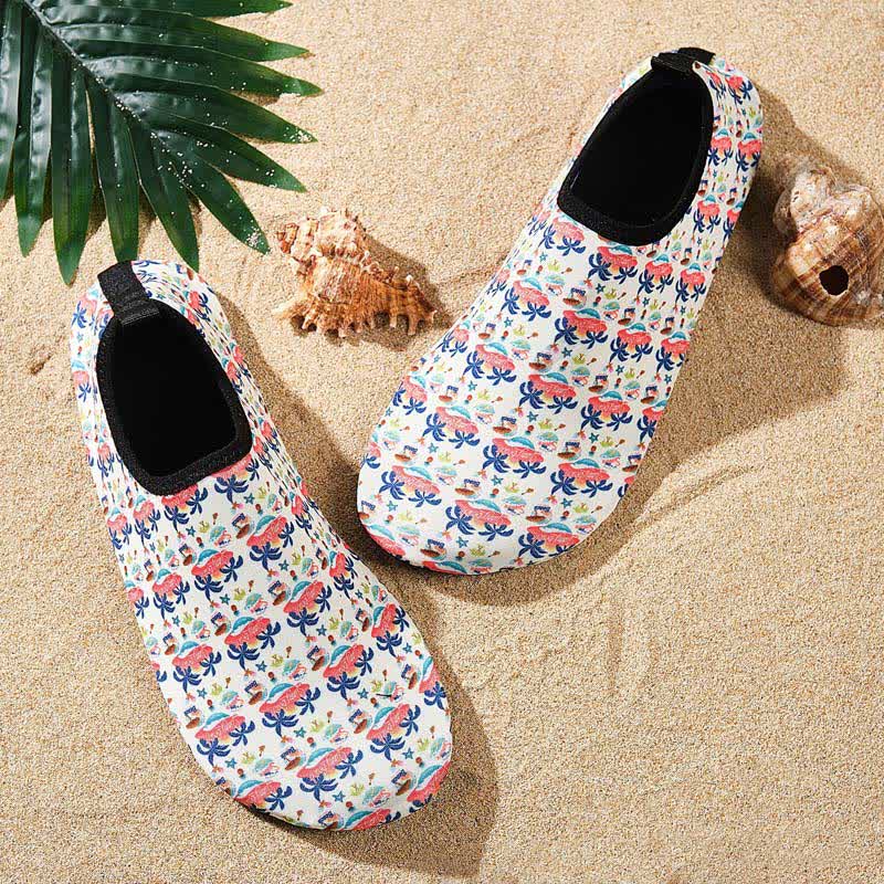 Chaussons de plage respirants et antidérapants à motifs colorés
