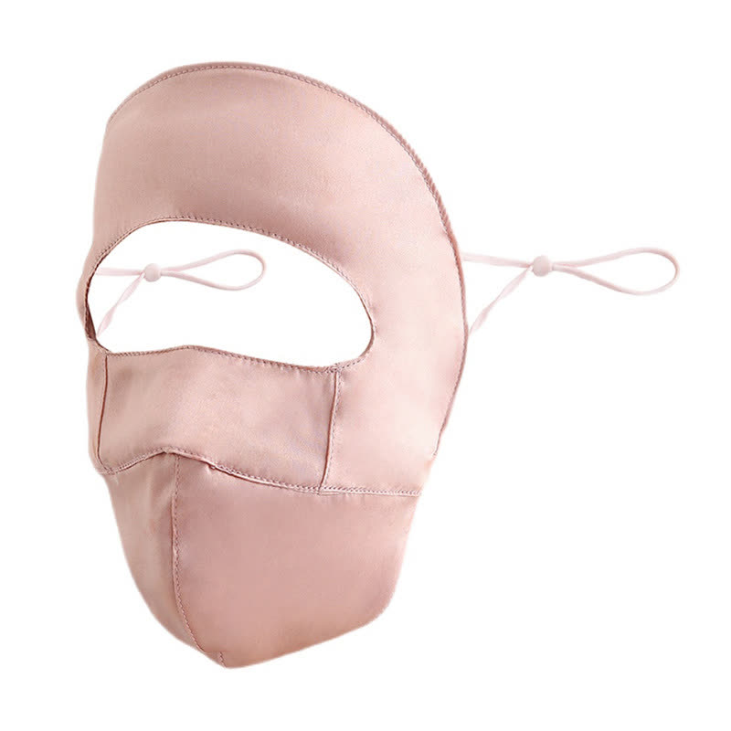 Masque de protection solaire en soie naturelle - Rose - Taille unique - image 2