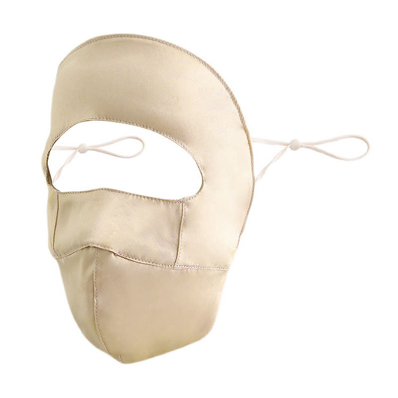 Masque de protection solaire en soie naturelle - Champagne - Taille unique - image 3