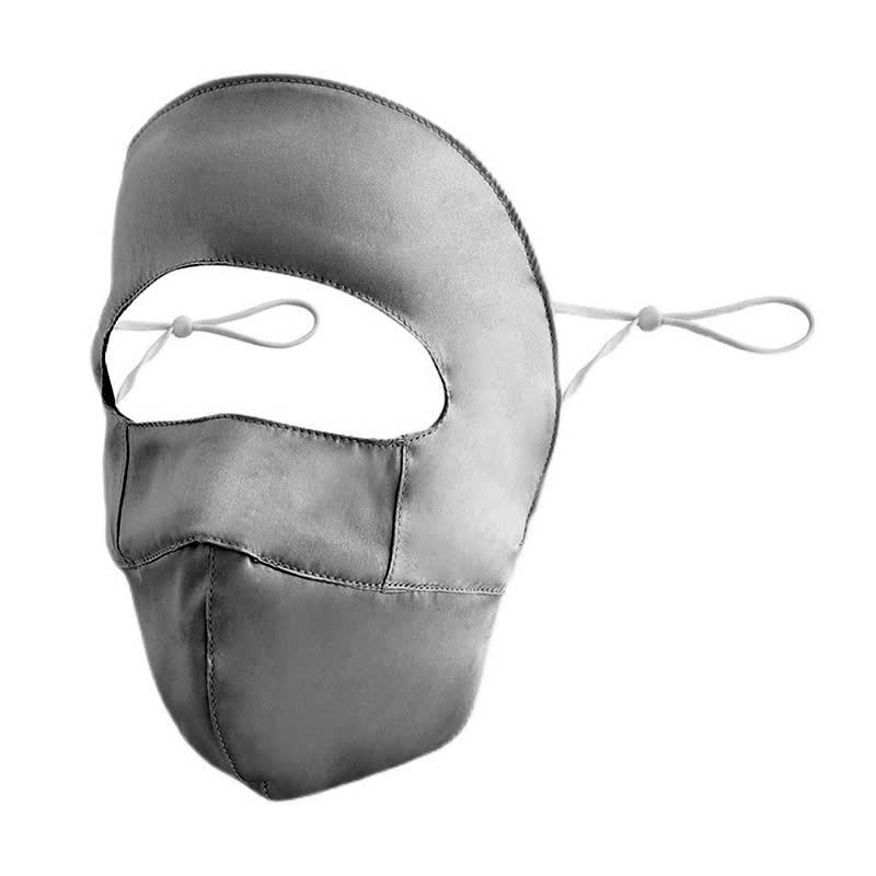 Masque de protection solaire en soie naturelle - Gris foncé - Taille unique - image 5