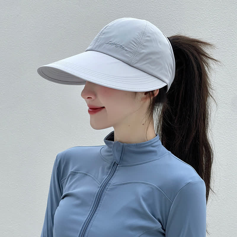 Chapeau de soleil à large bord à séchage rapide pour sports de plein air - Gris - Taille unique - image 1