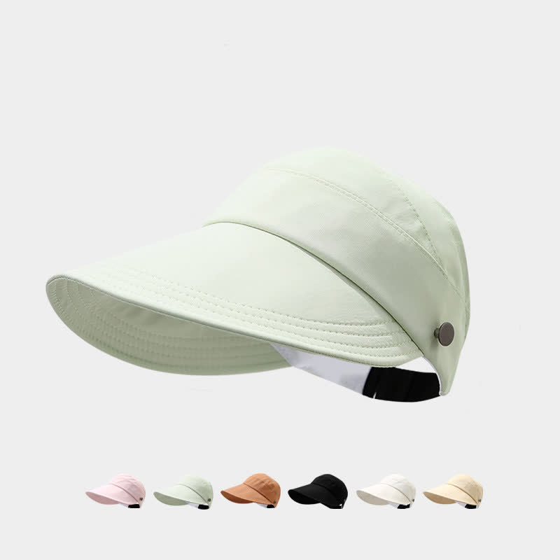 Chapeau à visière de protection solaire à moitié ouvert