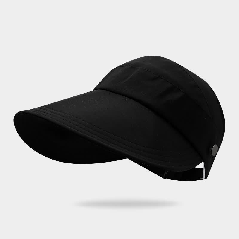 Chapeau à visière de protection solaire à moitié ouvert - Noir - Taille unique - image 11