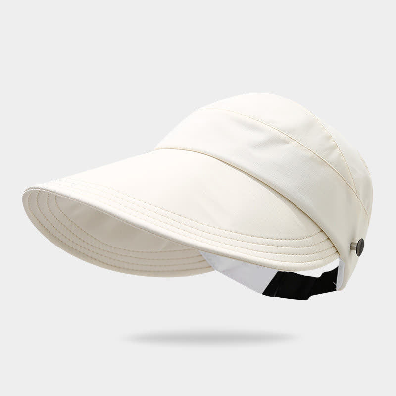 Chapeau à visière de protection solaire à moitié ouvert - Beige - Taille unique - image 10