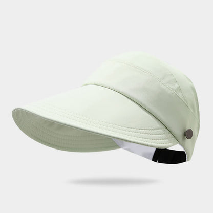 Chapeau à visière de protection solaire à moitié ouvert