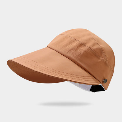Chapeau à visière de protection solaire à moitié ouvert