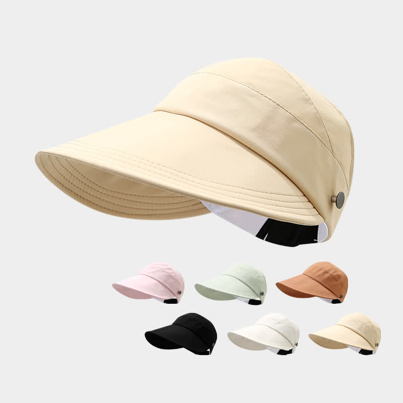 Chapeau à visière de protection solaire à moitié ouvert