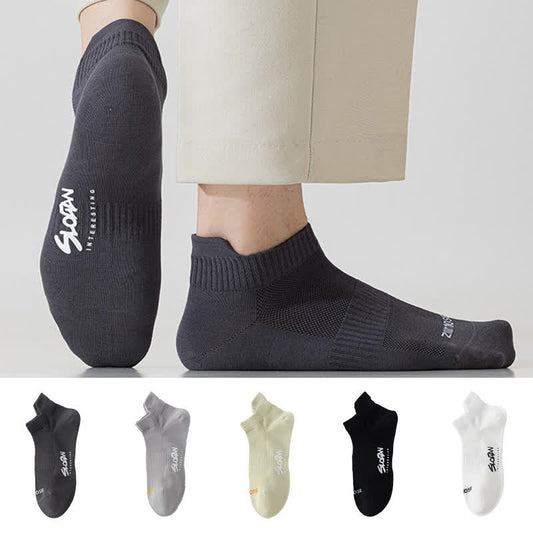 Chaussettes de sport fines en maille à imprimé lettre (5 paires)