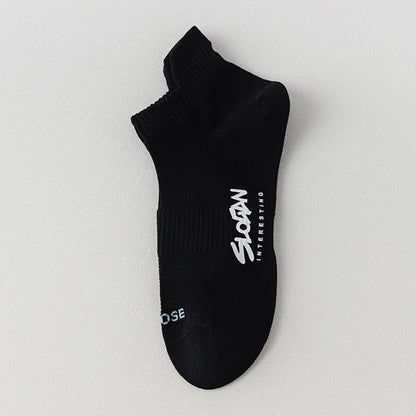 Chaussettes de sport fines en maille à imprimé lettre (5 paires)
