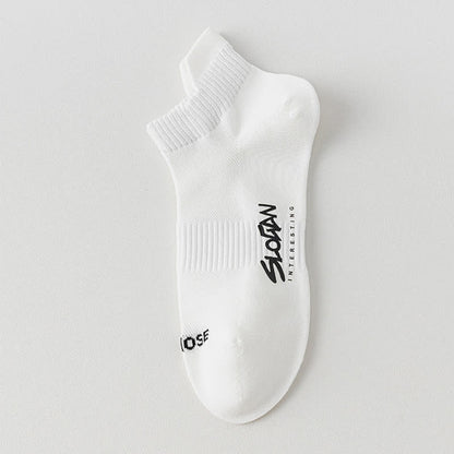 Chaussettes de sport fines en maille à imprimé lettre (5 paires)
