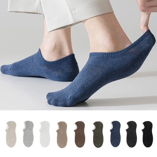 Chaussettes de sport respirantes en maille de coton fine de couleur unie (9 paires)