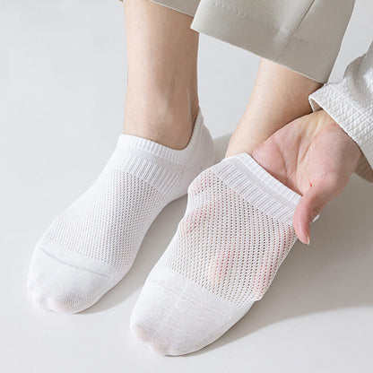 Chaussettes de sport respirantes en maille de coton fine de couleur unie (9 paires)