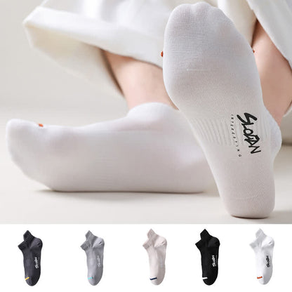 Chaussettes de sport fines en coton imprimé lettre (5 paires)