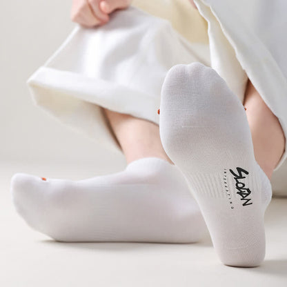 Chaussettes de sport fines en coton imprimé lettre (5 paires)