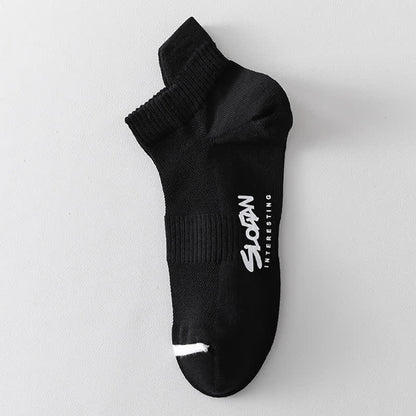 Chaussettes de sport fines en coton imprimé lettre (5 paires)