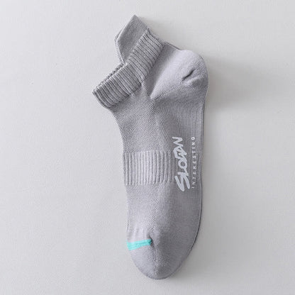 Chaussettes de sport fines en coton imprimé lettre (5 paires)
