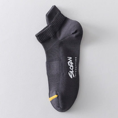 Chaussettes de sport fines en coton imprimé lettre (5 paires)