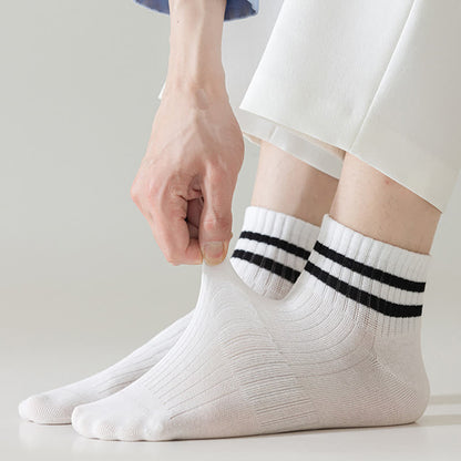Chaussettes de sport respirantes en coton fin à rayures (6 paires)