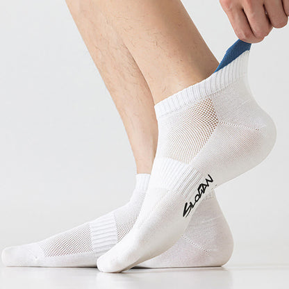 Chaussettes montantes en coton à imprimé lettres et blocs de couleur (5 paires)