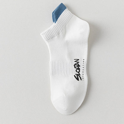 Chaussettes montantes en coton à imprimé lettres et blocs de couleur (5 paires)